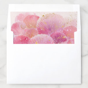 Pink Watercolor Seashells Envelope Liners