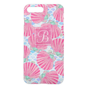 Pink Watercolor Shells Mermaid Scales Personalized iPhone 8 Plus/7 Plus Case