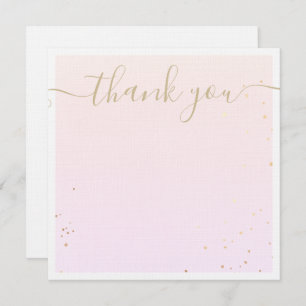 Pink Watercolor Signature Script Thank You Note Card