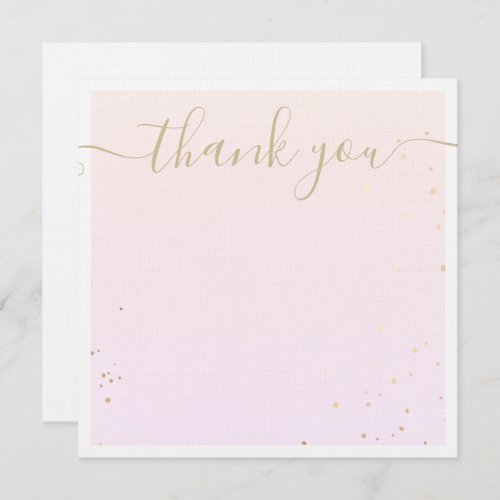 Pink Watercolor Signature Script  Thank You Note Card