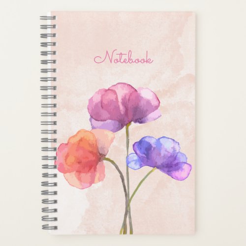 Pink Watercolor Spiral Notebook 55 x 85