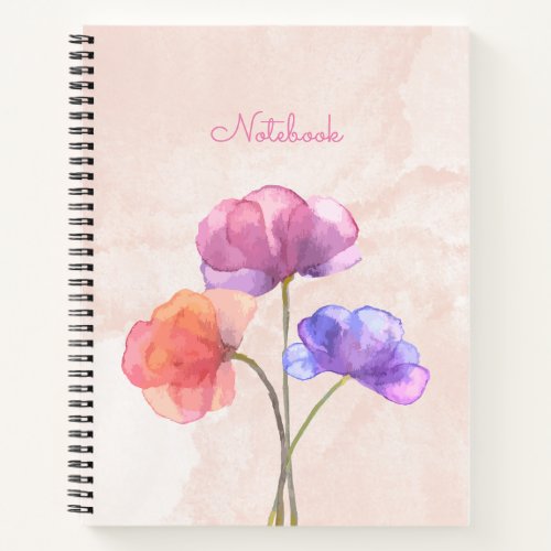 Pink Watercolor Spiral Notebook 85 x 11