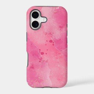Pink Watercolor Splash Abstract Phone Case, iPhone 17 Case