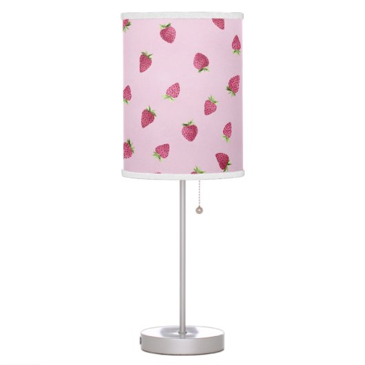 Pink Watercolor Strawberry Lamp (Left)
