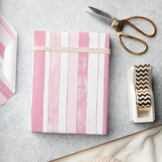 Pink Watercolor Stripe Wrapping Paper (Pink Watercolor Stripe Wrapping Paper)