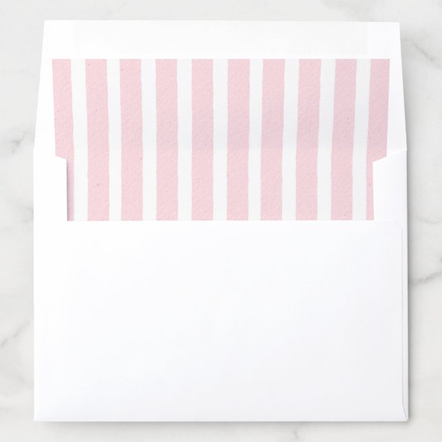 Pink Watercolor Striped Envelope Liner (In Envelope)