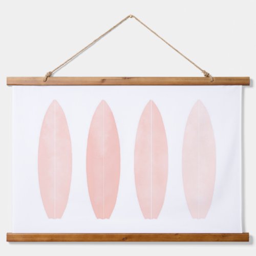 Pink Watercolor Surfboards Beach Nursery Decor Hanging Tapestry