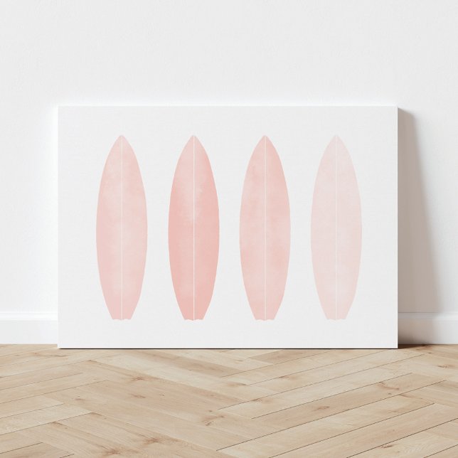 Pink Watercolor Surfboards Canvas Print (Creator Uploaded)