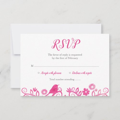 Pink Watercolor Tree of Life RSVP