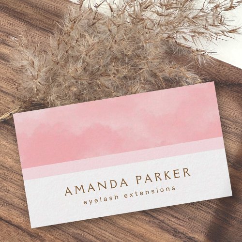 Pink watercolor trendy spa boutique beauty stylist business card