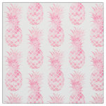 Pink Watercolor Tropical Pineapples Fabric