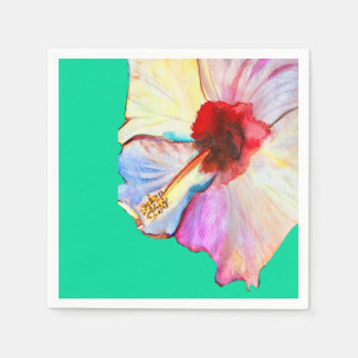 Pink watercolor tulips art napkins