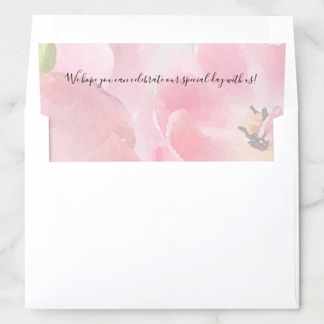 Pink Watercolor Tulips Envelope Liner (In Envelope)