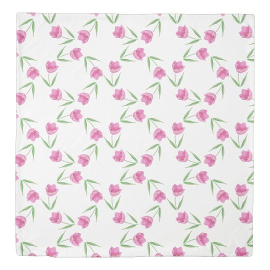 pink watercolor tulips pattern