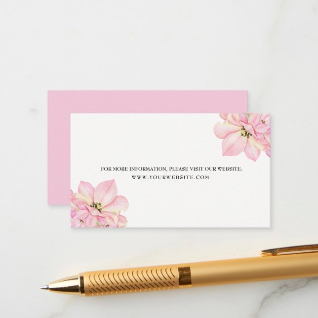 Pink Watercolor Tulips Wedding Enclosure Card (Front/Back In Situ)