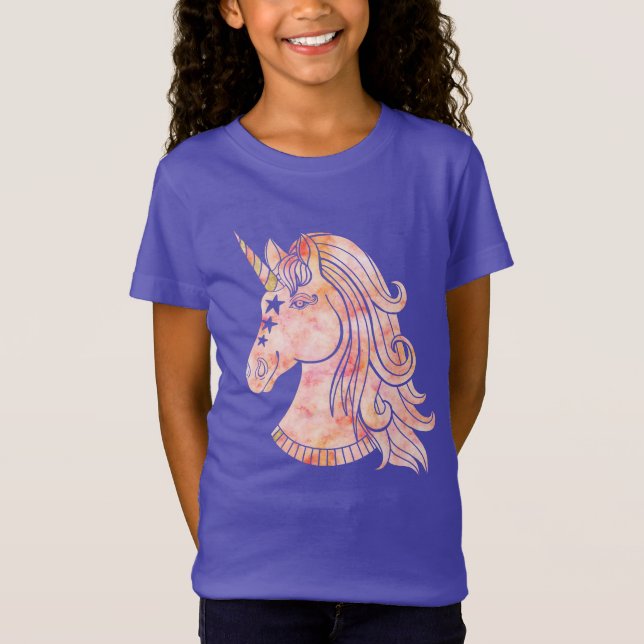 Pink Watercolor Unicorn T-Shirt (Front)