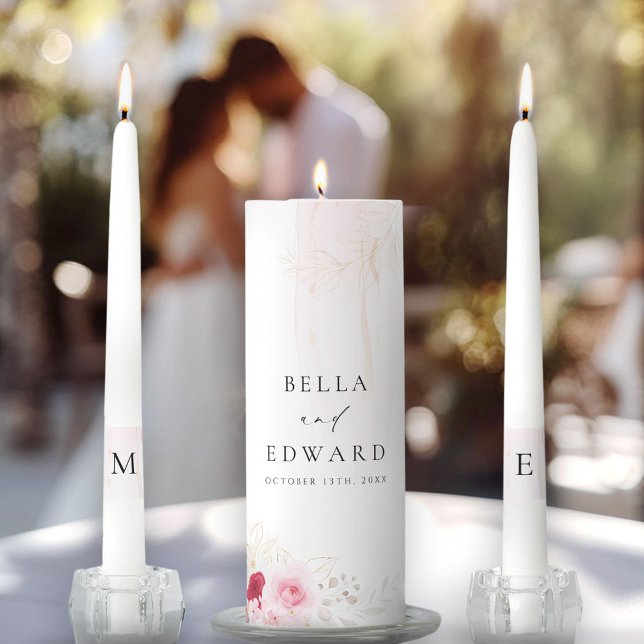 Pink Watercolor Unity Candle Set (Creator Uploaded)