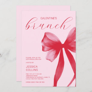 Pink Watercolor Valentine Galentine's Day Brunch Invitation