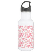 Pink Watercolor Valentine Hearts Pattern