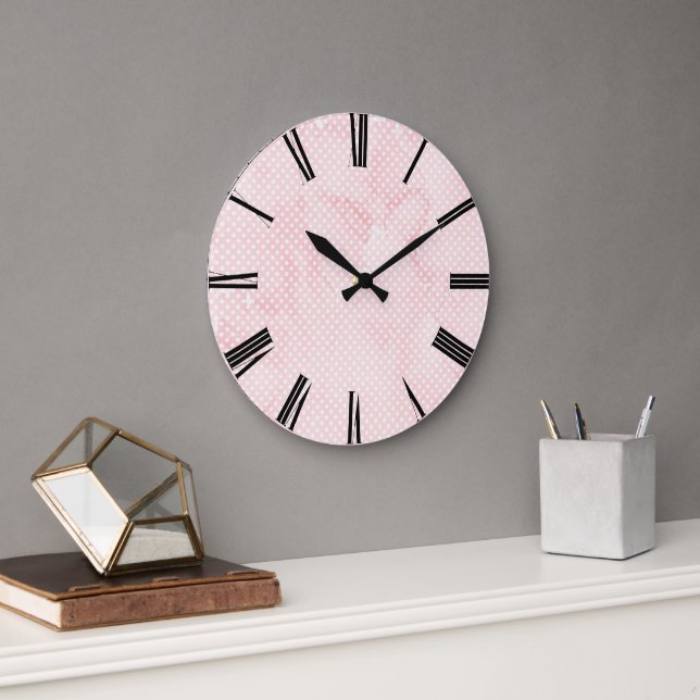 Pink Watercolor Wall Clock (Office)