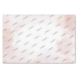 Pink Watercolor Wash Custom Business Logo  Tissue  Tissue Paper