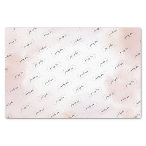 Pink Watercolor Wash Custom Business Logo  Tissue  Tissue Paper