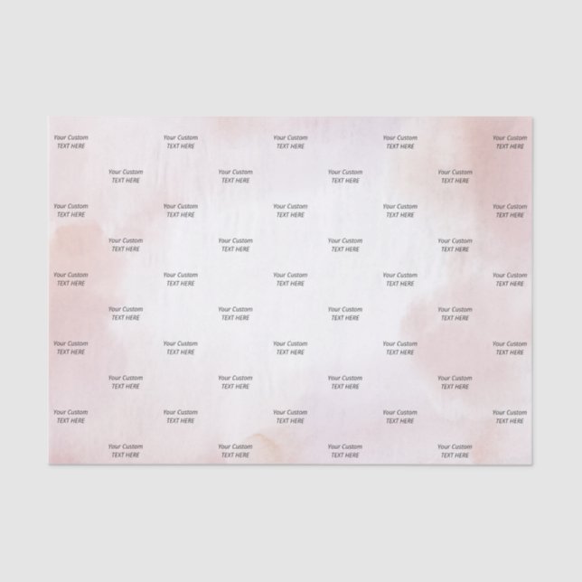 Pink Watercolor Wash Custom Text Tissue Paper (Front)