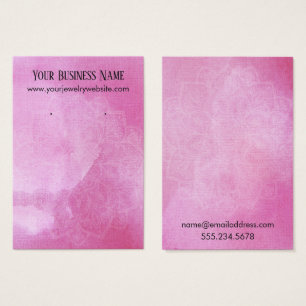 Pink Watercolor Wash Mandala Earring Display Cards
