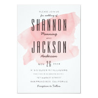 Pink Watercolor Wash Wedding Invitation