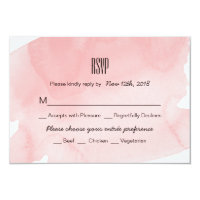 Pink Watercolor Wash Wedding RSVP Card