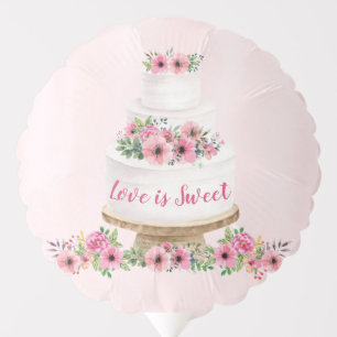 Pink Watercolor Wedding Cake Balloon