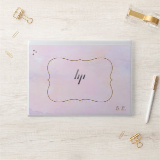 Pink Watercolor Whimsical Laptop Skin w/ Initials