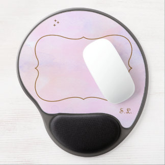 Pink Watercolor Whimsical Mouse Pad With Initials