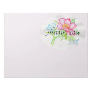 Pink Watercolor Wild Rose Mini Floral Bouquet TY Notepad