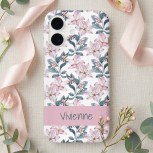 Pink Watercolor Wildflower Name iPhone 17 Case