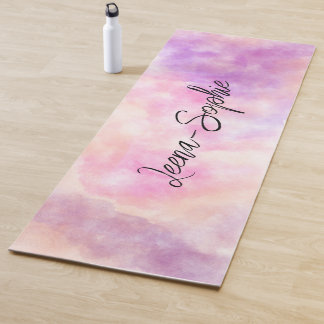 Pink watercolor  yoga mat