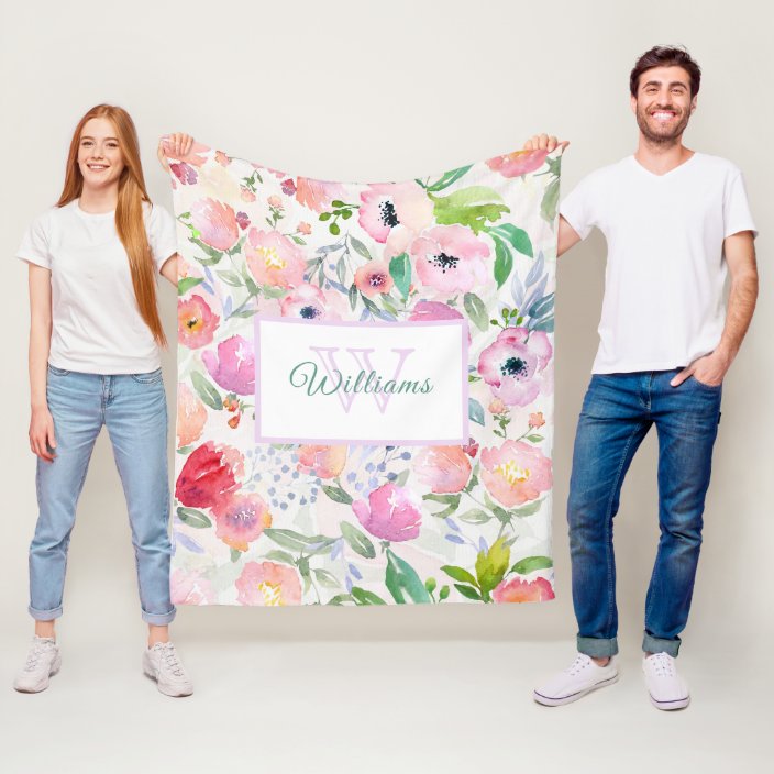 Pink Watercolored Flowers Boho Chic Family Name Fleece Blanket Zazzle Com Designed for friends passing through and the family that calls it home, a boho living room inspires conversations and brings out the artist in. zazzle