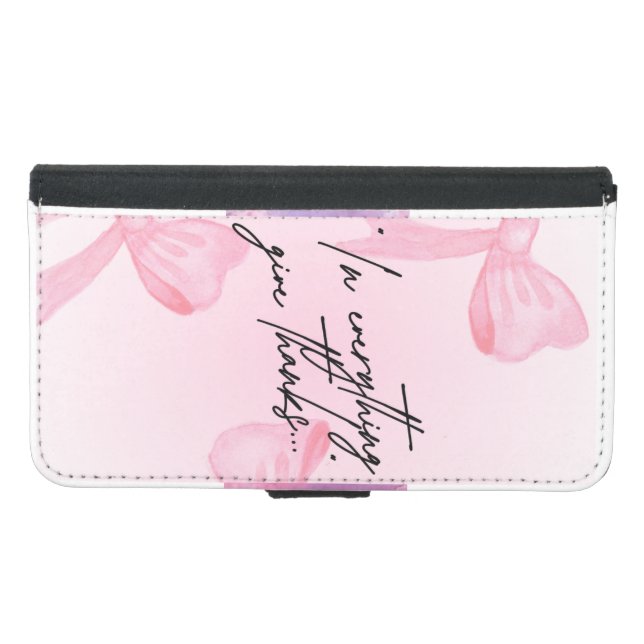 pink watercolour bow phone case (Front (Horizontal))