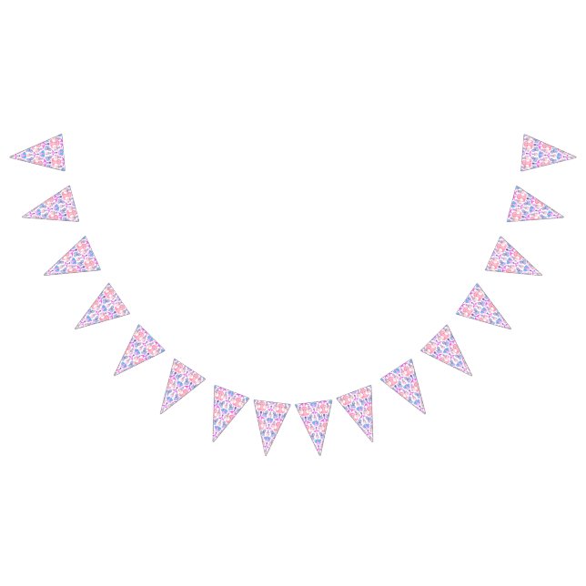 Pink Watercolour Dinosaur Birthday Baby Shower Bunting Flags (All)