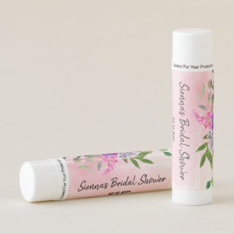 Pink Watercolour Floral Thank You Lip Balm | Zazzle