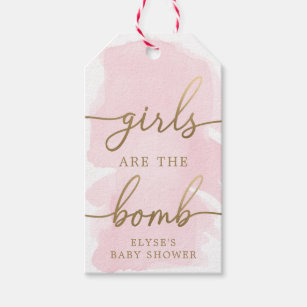 15x PINK You're the Bomb Tags Baby Shower Tags Soap Tags Party Bag Labels