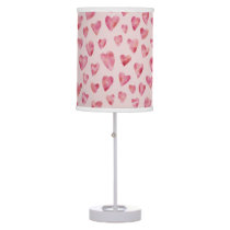 Pink Watercolour Heart Table Lamp