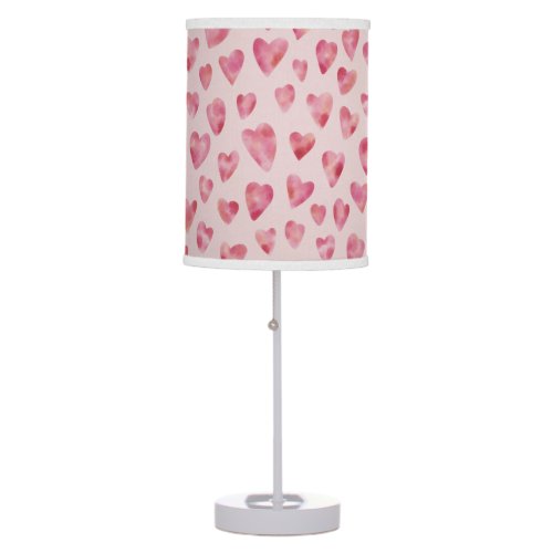 Pink Watercolour Heart Table Lamp