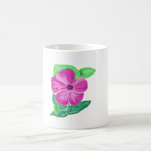 Pink Watercolour Hibiscus flower Coffee Mug