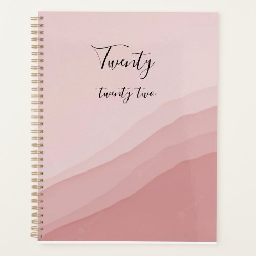 Pink Watercolour Spiral Planner