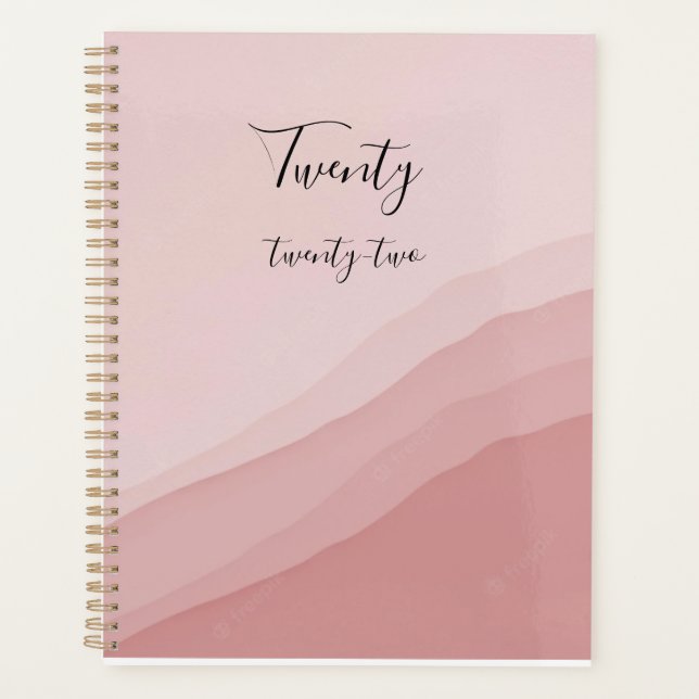 Pink Watercolour Spiral Planner (Front)