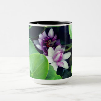 Pink Waterlilies Floral Photo Throw  Mug