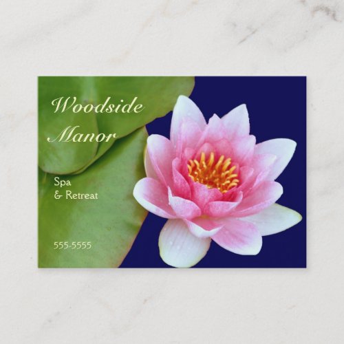 Pink Waterlily Business Card Template