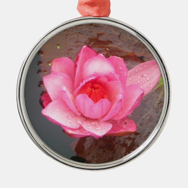 pink waterlily flower ornament (Front)