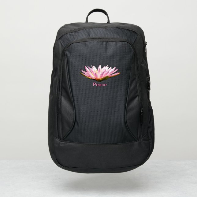 Pink Waterlily Lotus Backpack (Front)